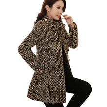 Wmswjh женское клетчатое пальто Зимняя шерстяная куртка длинное пальто для дам шерстяные осенние куртки Корейская утепленная одежда WJM50