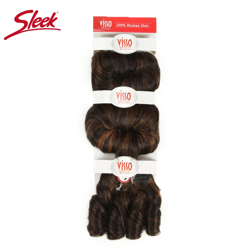 

Sleek Colorful Hair Ombre Bundles Piano P1B/30 Brazilian Hair Weave Bundles Glam Short 3PCS Curly Remy Human Hair Extensions