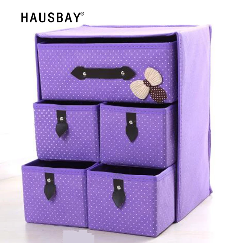 High Quality Thick Non-Woven 3 Layer 5 Drawer Folding New Storage Box Items Clothes And Toy 04102 |