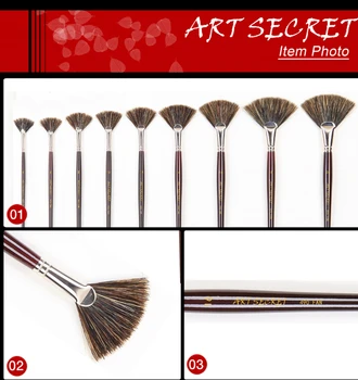 

490FAN high quality wild boar hair wooden handle oil&acrylic&wall drawing art supplie paint brush