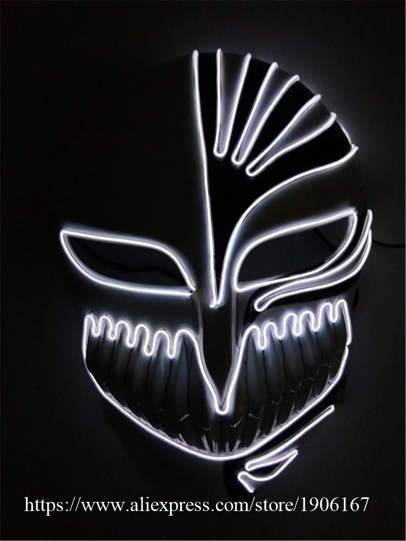 Halloween ghost Slit mouth light up glowing EL wire Cute mask Fashion Cosplay mask Costume mask for party By 3V Steady On Driver11