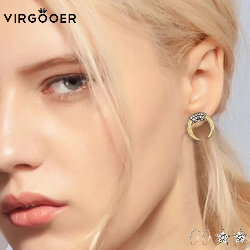 Virgooer набор сережек Brincos 2018 дизайнерские золотые серебряные большие серьги CZ