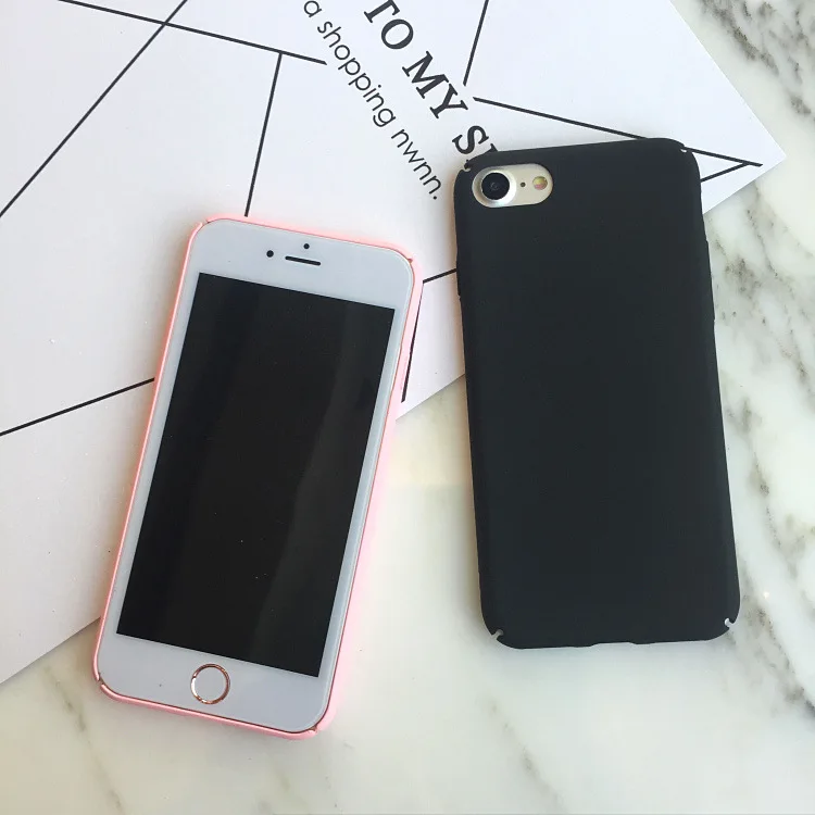 

Solid Color Cover Fundas Black Red Green Pink Blue Scrub Phone Shell Matte Hard Plastic Cases for IPhone X 8 7 Plus 6s 6 Plus
