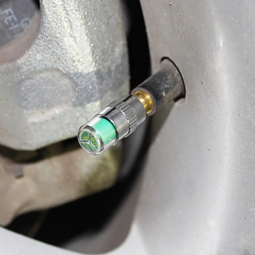 4PCS Universal Car Air Warning Alert Tire Valve Pressure Sensor Monitor Tyre Cap Indicator For