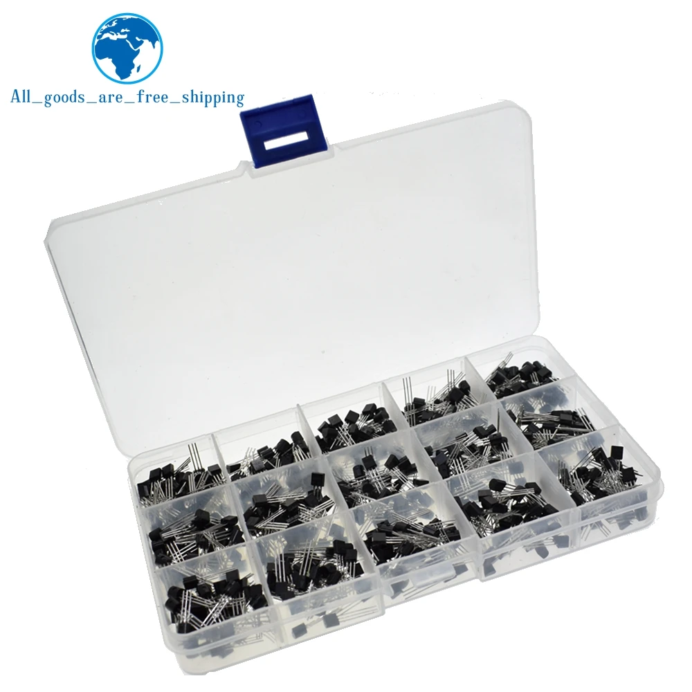 

15 value 600pcs Transistor TO-92 Box Kit 2N2222 A1015 C945 C1815 S8050 S8550 S9012 S9013 S9014 S9015 2N3904 2N3906 2N5401 2N5551