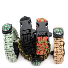 Розничная Paracord Браслет Компас Свисток Открытый Отдых Туризм Выживание Передач Веревка Мужчины Женщины Чрезвычайная Инструменты