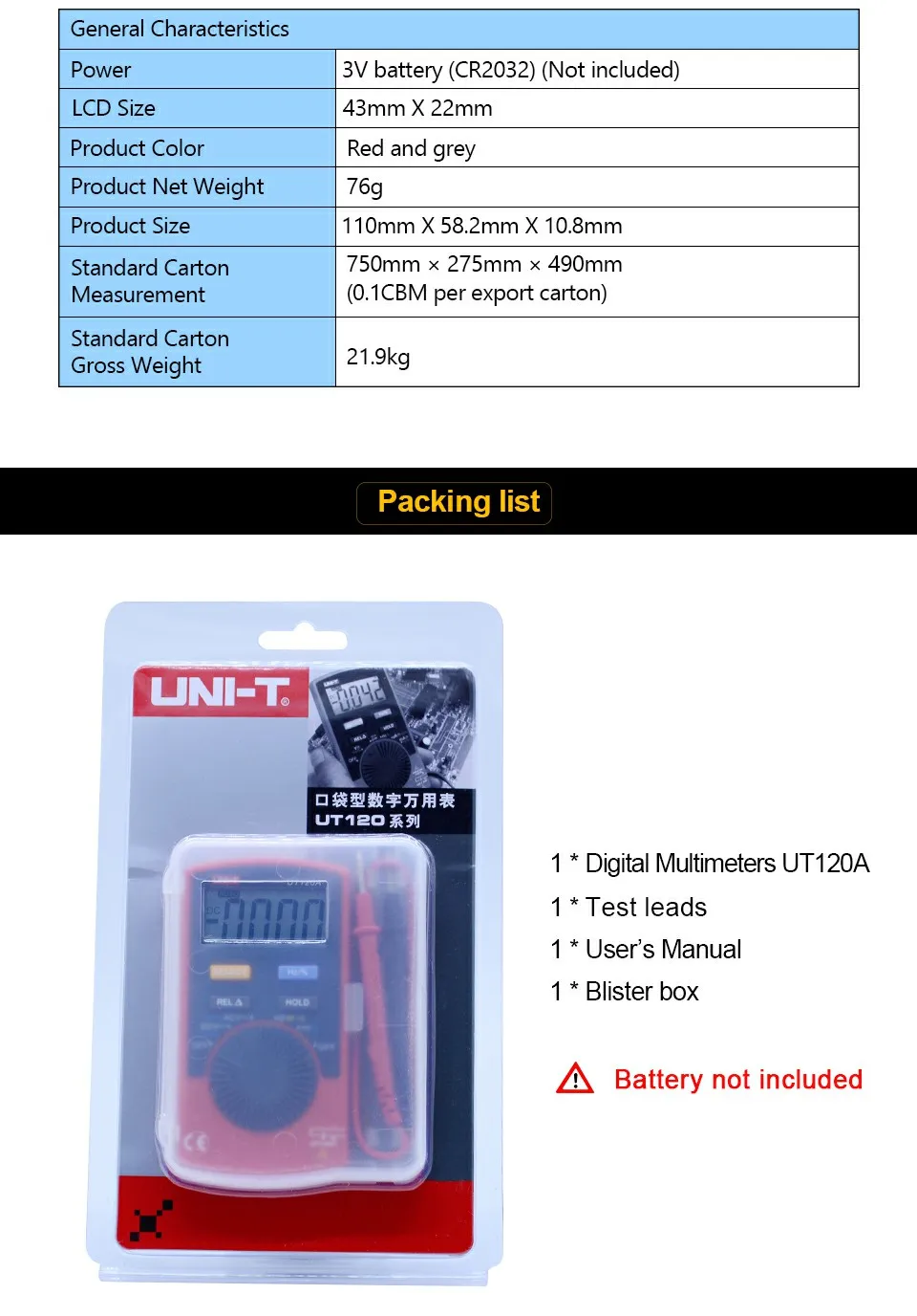 UNI-T UT120A/UT120B/UT120C карманный цифровой мультиметр автоматический диапазон AC/DC Частотный мультиметр Амперметр 4000 отсчет дисплея