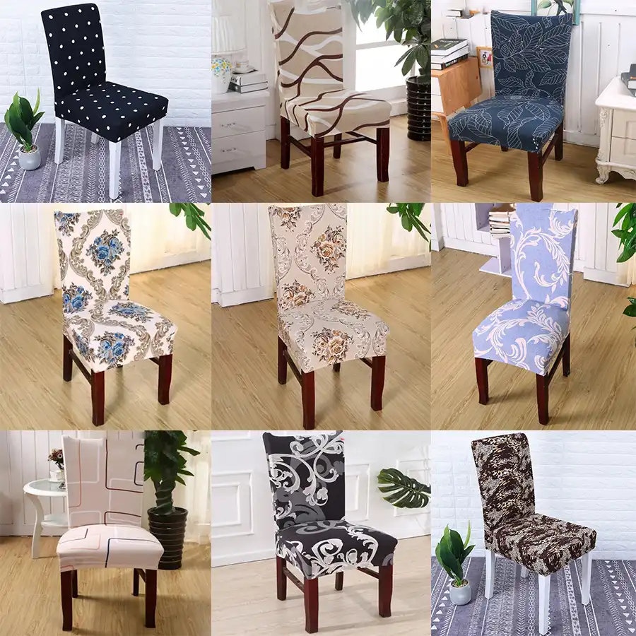Mylb 1pc Chair Covers Spandex Brown Sliver Elastic Chair Covers