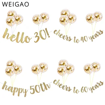 

Glitter 30th 40th 50th 60th Milestone Birthday Garlands with Balloons Kit Happy Birthday Party Decor Adult Cheer to 30 Years