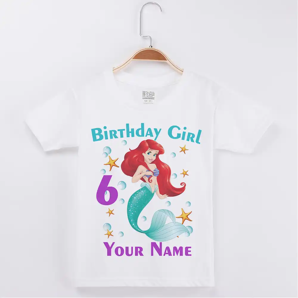 Party Girls Child Clothes Kids Fashion 1st Birthday Gift Kids T Shirts Girls T Shirt Mermaid Clothing Tops Tees Valresa Com