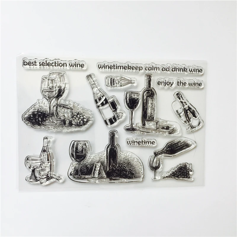

Clear Wine Shape Seal Stamp Silica Gel Stencil For DIY Paper Card Diary Book Scrapbooking Photo Album Decorative Arts Crafts