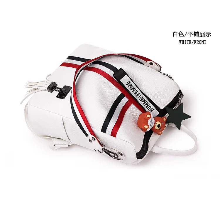 WHITE BLACK Bags For Women 2021 New Fashion Zipper Ladies Backpack PU Leather School Bag Crossbody shoulder bag for you stylish backpacks for kid