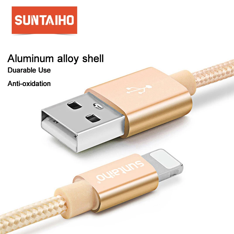 Kopen Suntaiho Voor iPhone Xs Max XR 7 8 6 Plus 6 s 5 USB Charger Gevlochten Kabel Voor Verlichting Snelle opladen Data Sync Mobiele Telefoon Kabel