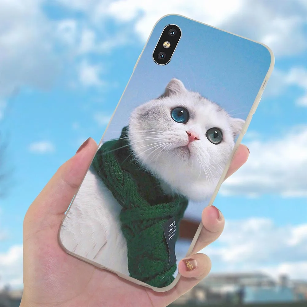 Чехол для iPhone 8 Plus Забавный ворс кошек панда кошка чехол 6S чехлы 7 6 X 5S SE Xs Max XR Чехлы