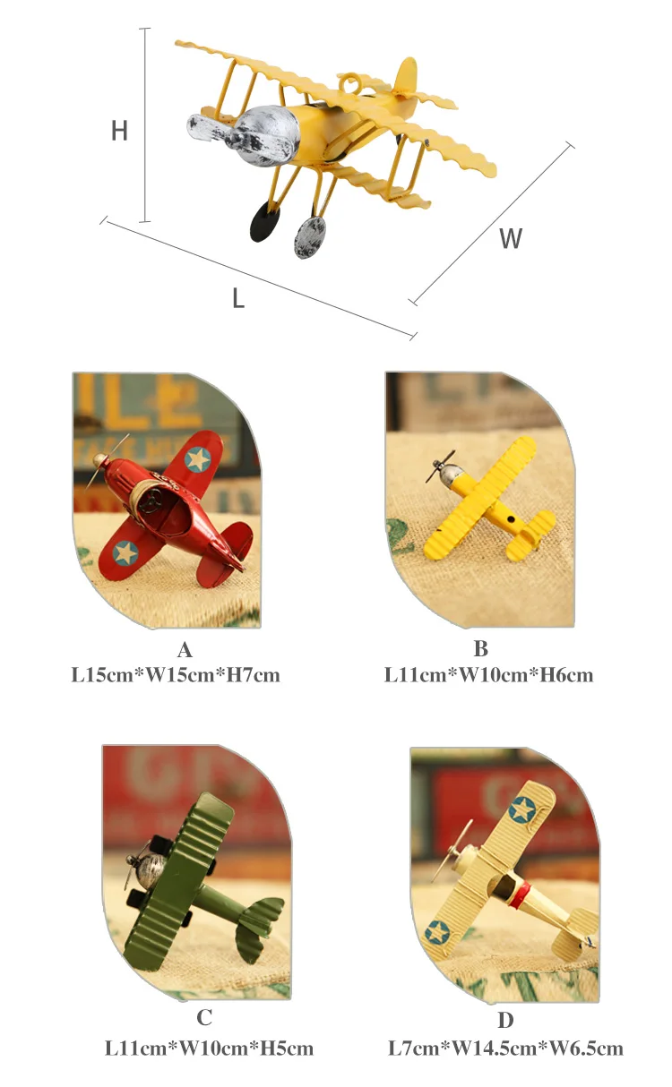 Ретро модель биплана домашний декор железная модель самолета Железный планер биплан кулон самолет Статуэтка металлическая модель самолета