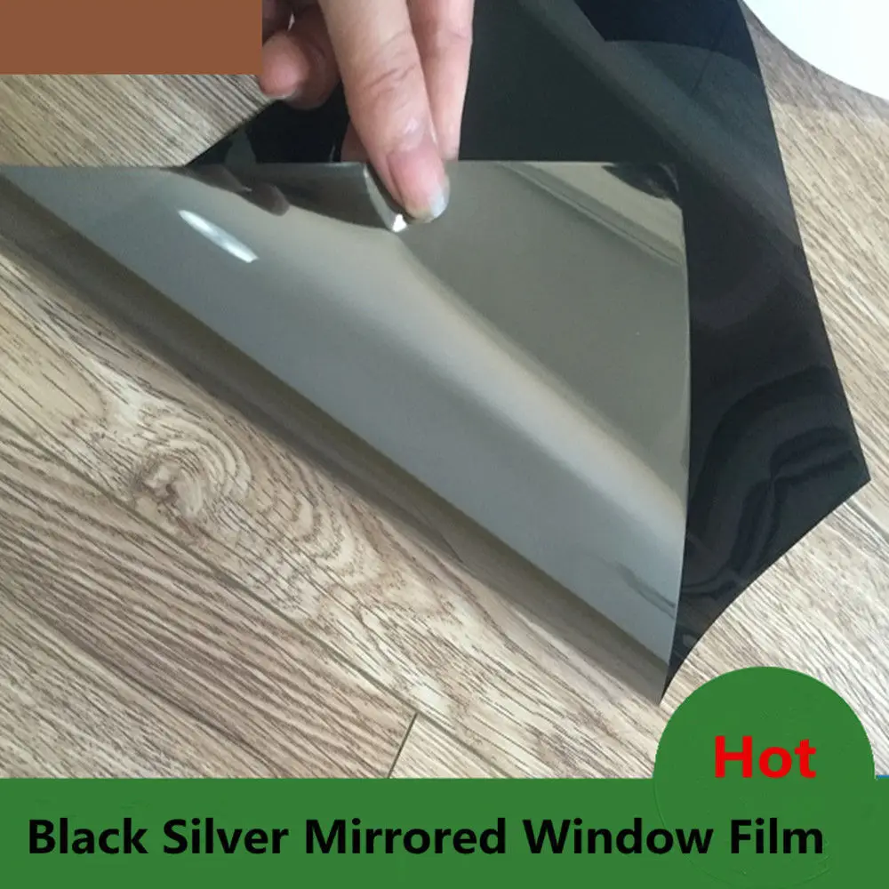 90x200 см черная и серебряная светоотражающая пленка для окон зеркальный эффект один способ конфиденциальности Анти УФ окно декоративный экран винил
