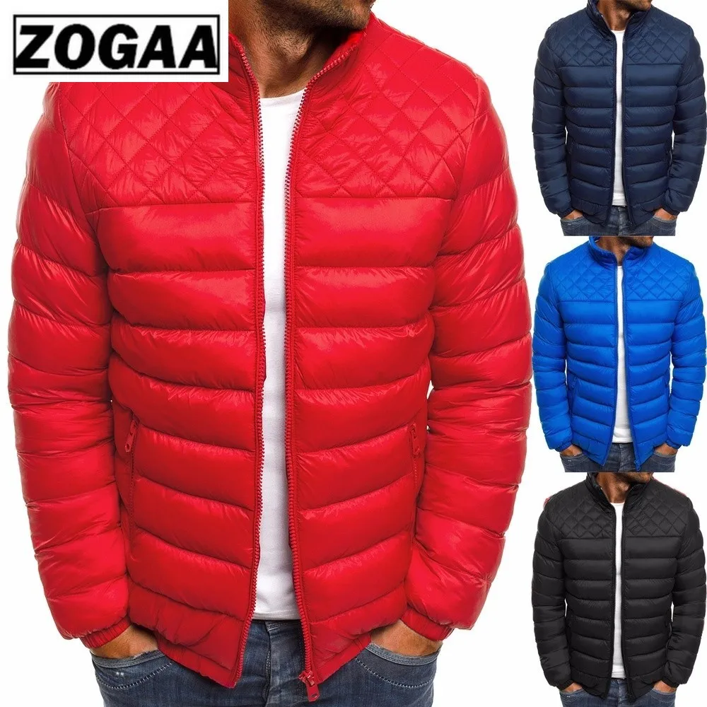 

Winter Men's Parkas 2019 Light Weight Warm Coats Casual Stand Collar Outwear Male Parka Jacket Mens Solid Thick Jackets and Coat