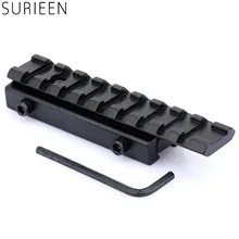 SURIEEN ласточкин хвост 11 мм до 20 мм Вивер Пикатинни адаптер кронштейн для прицела база тактический прицел расширение крепление охотничий Пистолет Аксессуары
