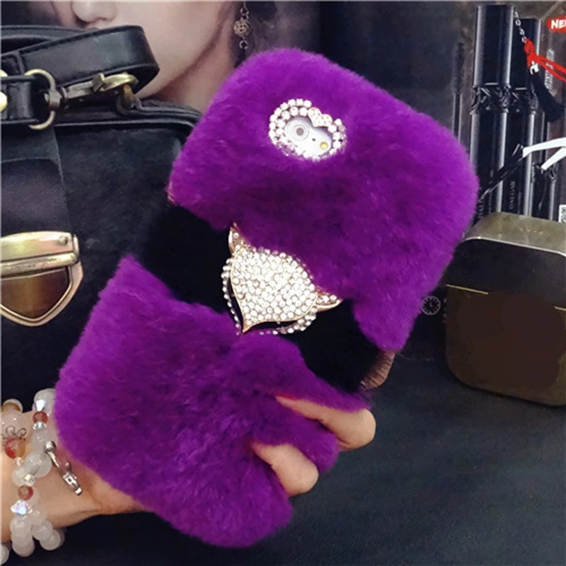 

For Samsung galaxy j3 j5 j7 a3 a5 a7 2015 2016 2017 grand prime emerge Luxury Cute Exclusive Fox color soft fur furry case