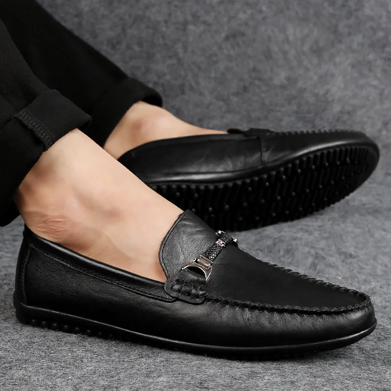 

Men Loafers Spring Summer Casual Men Shoes Soft Genuin Leather Father Shoes Breathable Slip-On Driving Shoes 5