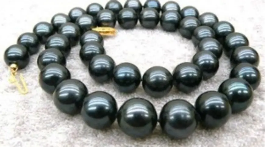 

AAA 9-10mm Black Tahitian Cultured Pearl Necklace 17" AA+0066 (A0513)