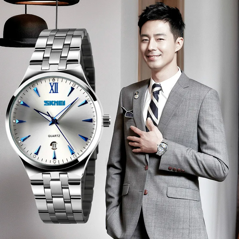 SKMEI Quartz Watch Men Watches Luxury Brand Sport Full Steel Casual Business Wrist watch Clock Male Waterproof Relogio Masculino 6