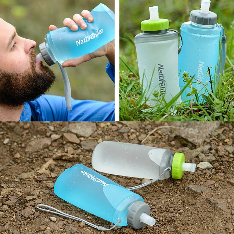 Naturehike портативная силиконовая сумка для воды, спортивные складные сумки для воды, чайник для питья, для кемпинга, езды на велосипеде, дорожные бутылки 500 мл, 750 мл