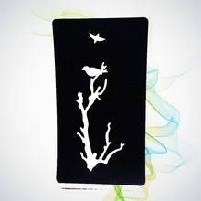 Ветка дерева с птицами шаблон Holo Out полые трафареты татуировки женщин Девушка Боди-арт рука поддельные татуировки шаблон паста стикер HG225