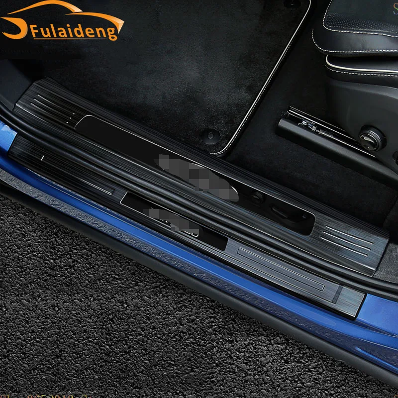 

for New VOLVO XC60 2018 Stainless Steel Door Sill Protectors Scuff Plate Welcome Pedal Threshold Pads Trim Automotive trim