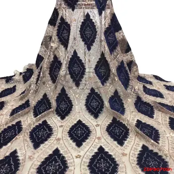 

French Net Lace 2019 Latest African velvet Lace Fabric With Embroidery Mesh Tulle Lace Fabric High Quality Nigerian Lace