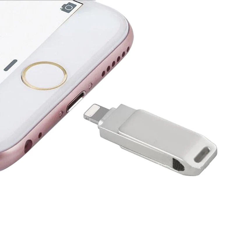 For iPhone5 5s 6 6plus 7 7plus ipad USB Flash Drive Metal OTG Pendrive