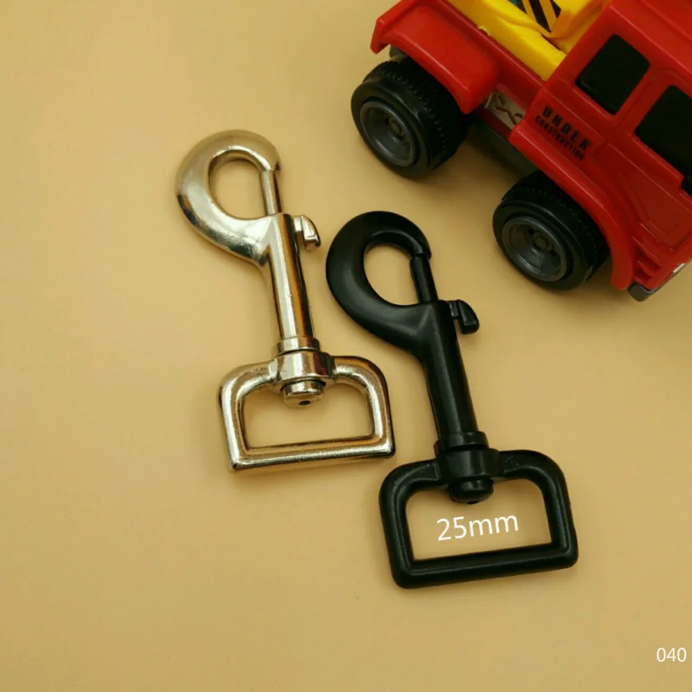 New 1" For 25mm bing 5pcs Silver Black Metal Swivel Clips Snap Hook