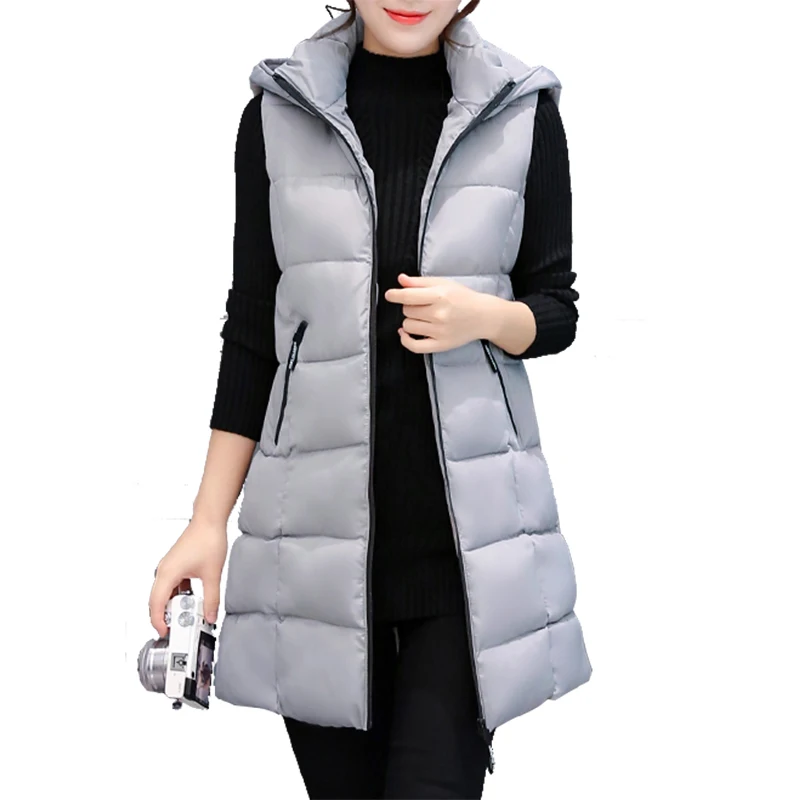 Autumn Winter Women Vest Waistcoat Hooded 2017 Fashion