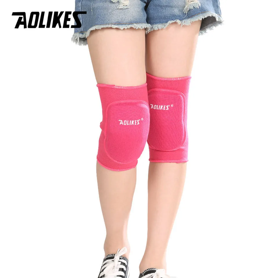 Aolikes 1 زوج أطفال الإسفنج نيبادس دعم رقصة الركبة منصات الركبة الرياضية كرة التنس رياضة الأطفال حماية الركبة