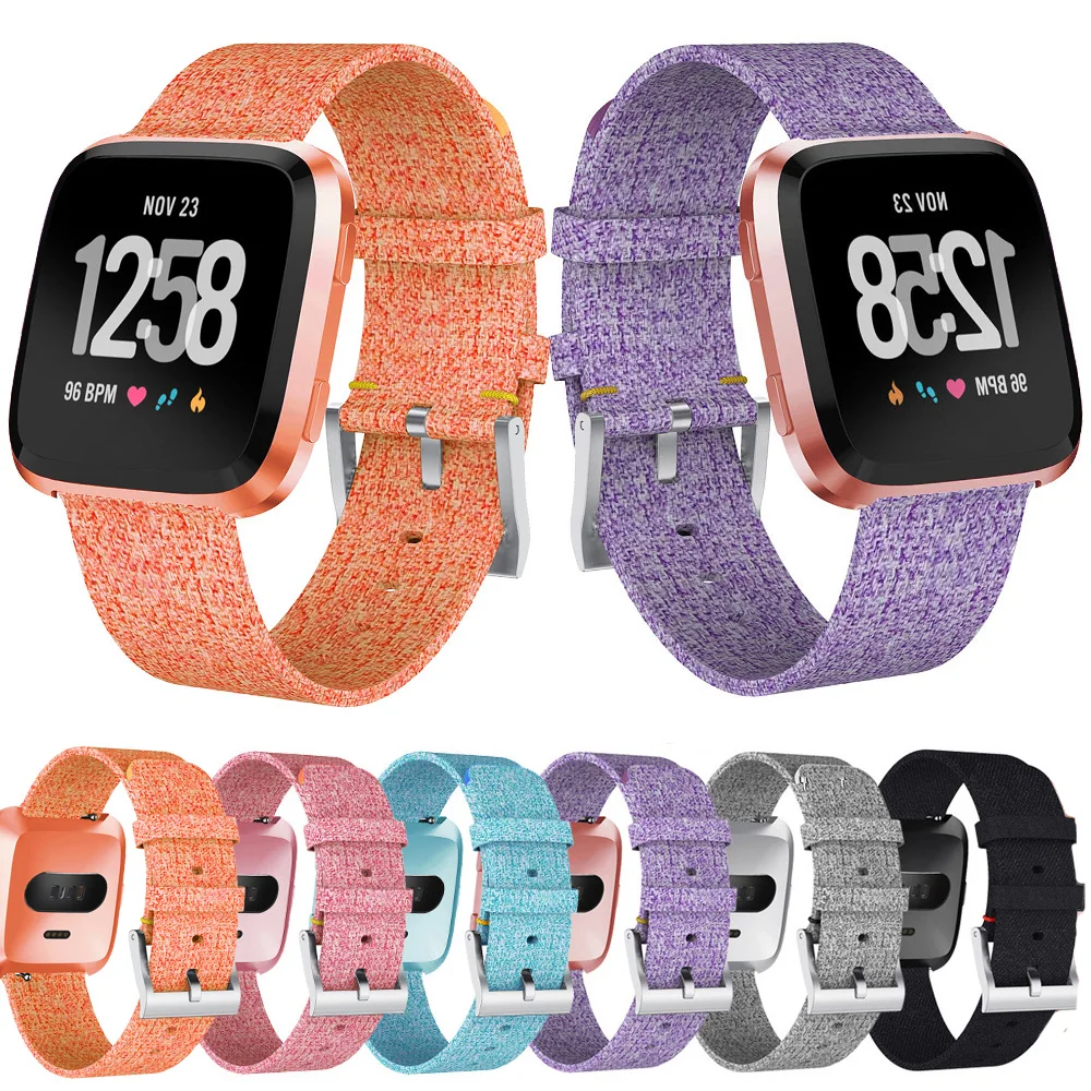 

Denim Braid Watchband for Fitbit Versa Lite Nylon Fashion Strap Replacement for Fitbit Versa Smart Watch Band Canvas Accessories