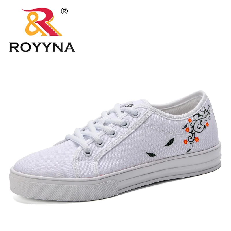 ROYYNA/ дизайнерский стиль; женская Вулканизированная обувь; повседневная обувь; женская обувь на платформе; женские кроссовки; Zapatos tenis feminino; трендовые - Цвет: White