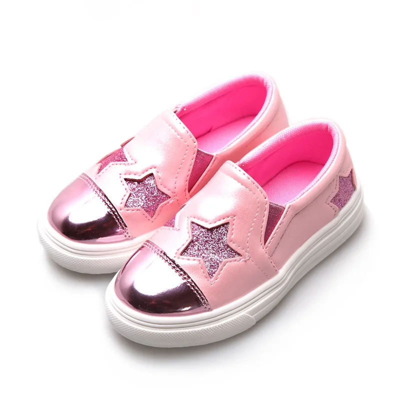 

Pink Sliver Kids Shoes 2019 Child Casual Shoe Baby Girl Shoes Student Sport Shoes Girls Bling Stars 3 4 5 6 7 8 9 10 11 12 14T