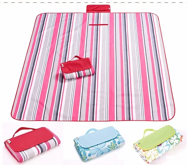 Striped Camping Plaid Picnic Beach Mat Blanket Foldable Outdoor