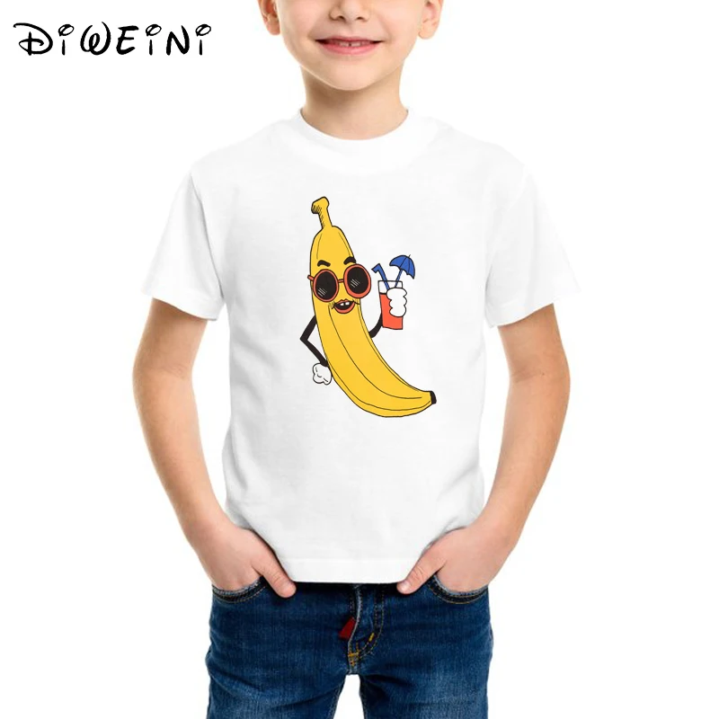 

Banana Person Printed T shirt for Baby Boys Floss Like A Boss Kids Funny Clothes Child White T-shirts 3-8 Years Toddler Tops Tee