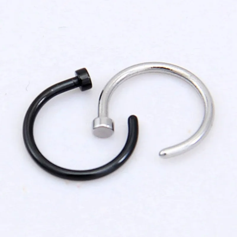

1pcs Unisex Punk Stainless Steel Nose Open Medical Hoop Stud Rings Body Fake Piercing Jewelry