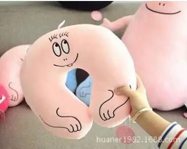 Редкая большая подушка для талии Barbapapa u-образная Подушка Мягкая набивная аниме плюшевая игрушка в подарок - Высота: 1