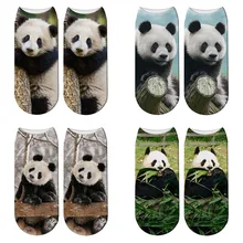 Новые модные носки с объемным принтом панды забавные хлопковые короткие носки с гигантской пандой для женщин и детей милые носки унисекс Kawaii H-ZWS70