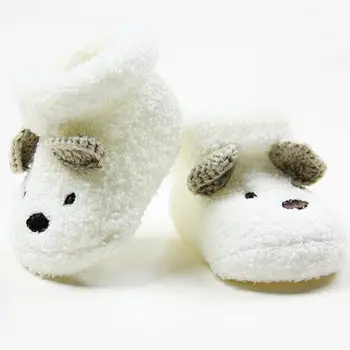 

HOT Winter Warm Shoes Newborn Baby Boy Girls Sole Shoes Infant Cute Bear Crib First Walkers Baby Unisex Shoes Prewalkers 0-12M