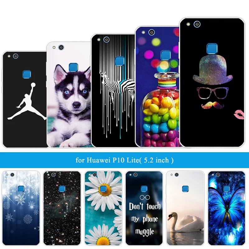 Чехол для Huawei P10 Lite 5 2-дюймовый мягкий силиконовый черный прозрачный чехол из ТПУ