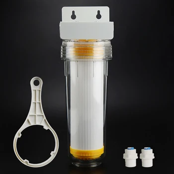 

10 inch transparent PET filter bottle UDF pre-filter for Water purifier protector 35 kg explosion-proof with DN8 1/4" interface