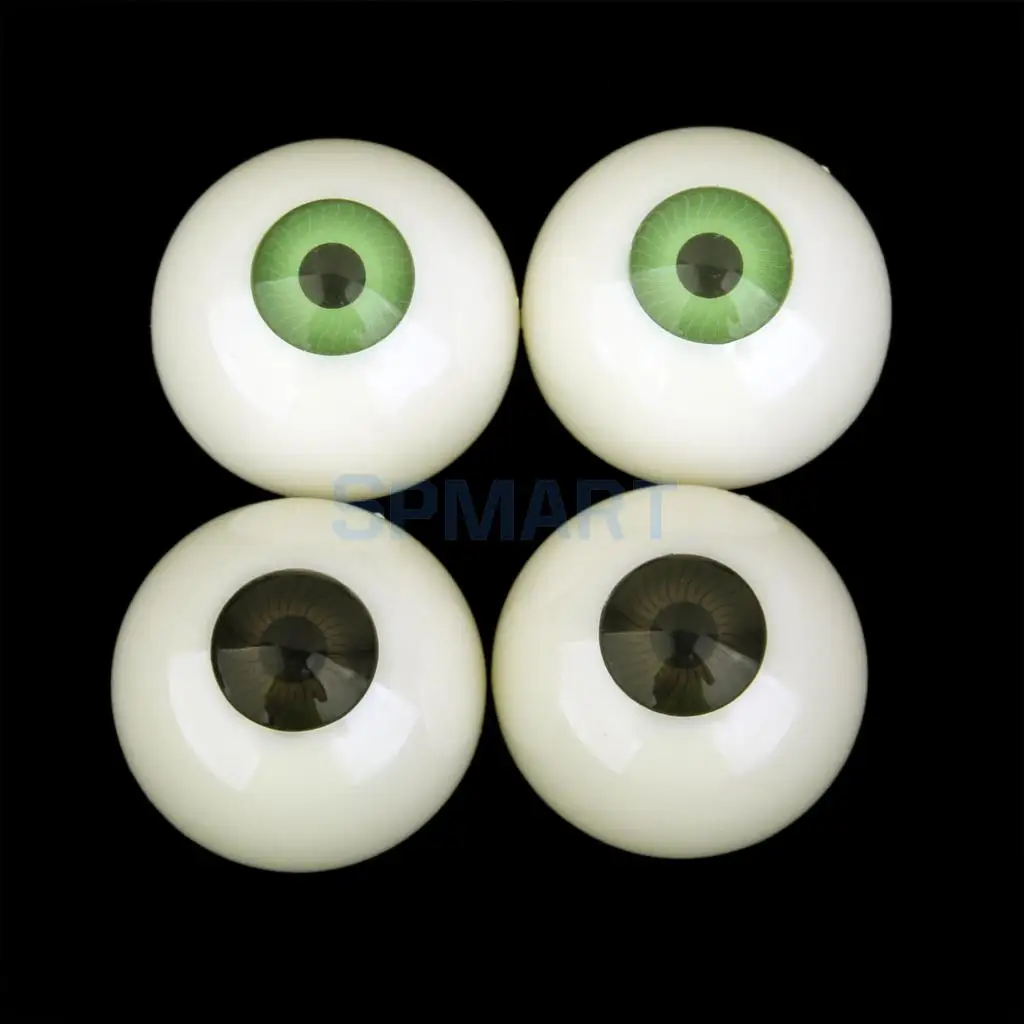 2 pairs Half Round Hollow Eyeballs 30mm for Doll Mask Skull Halloween