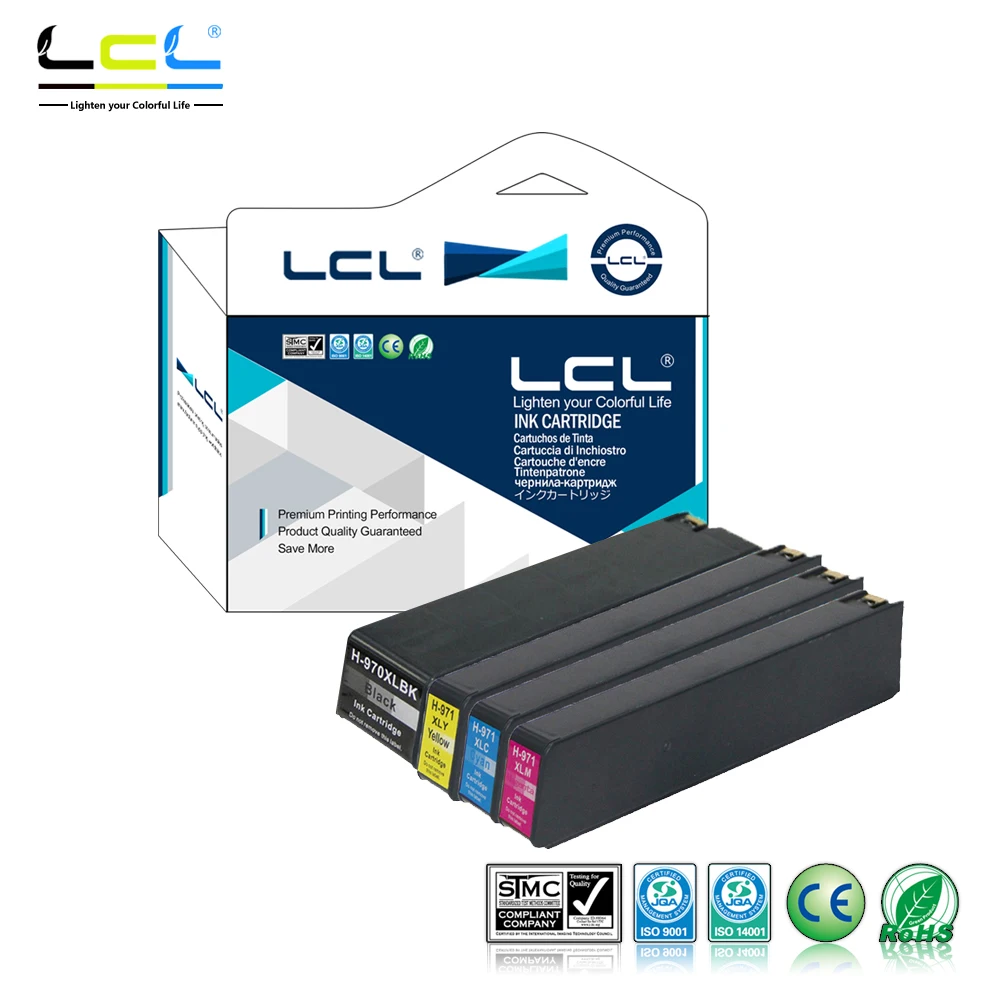 

LCL 970XL 971XL 970 971 XL (4-Pack) Ink Cartridge Compatible for HP Officejet Pro X451dn Printer/X451dw Printer/X476dnMFP