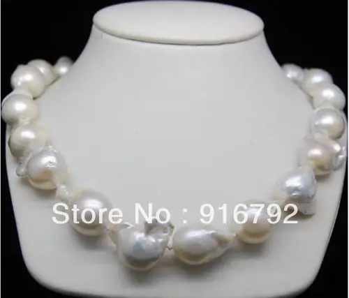 

free shipping >>>>>12-15mm Natural abnormal shape white pearl necklaces18