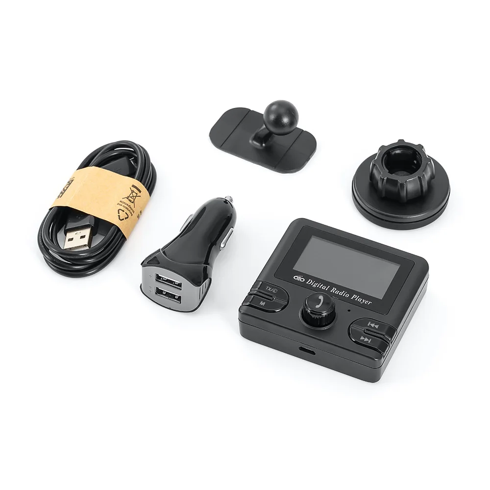 

DAB Digital Radio Receiver FM Tuner Radio Bluetooth Tabletop Wireless Vehicle Broadcasting With FM Transmitter USB Charger