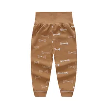 Для новорожденных брюки на весну и осень из хлопка для маленьких мальчиков и девочек трусики с рюшами; Высокая талия с открытой промежностью, для детей ясельного возраста, штаны облегающие штаны